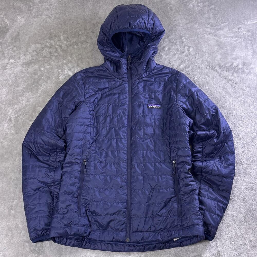 Patagonia Women’s S Nano Puff Hoody Jacket Classic Navy PrimaLoft Quilted